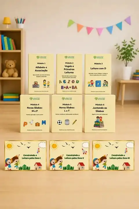 Kit Leitura Fácil e Divertida com todos os módulos impressos